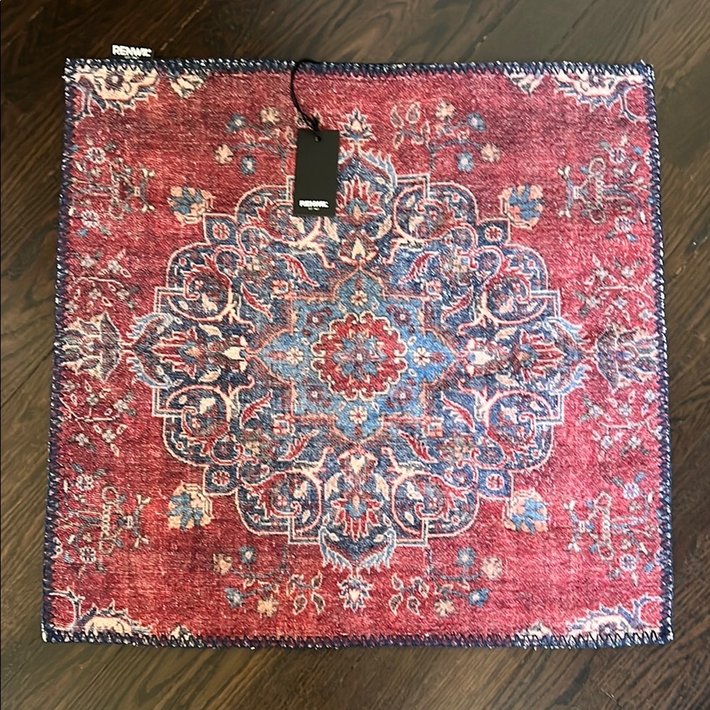Renwil Red and Blue Decorative Throw Pillow Cover